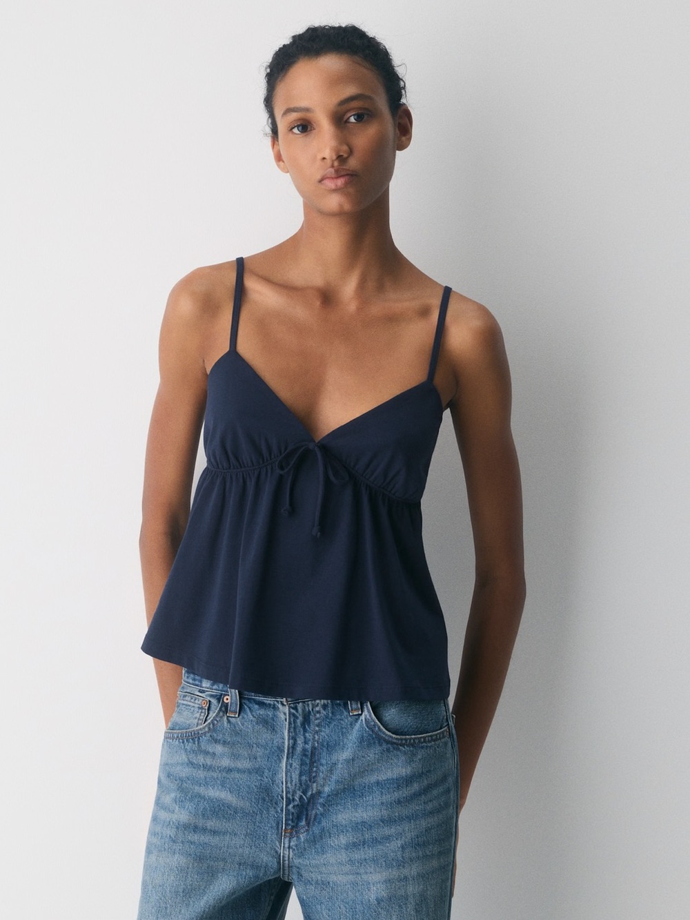 Aritzia Sunday Best CottonWhisk™ Loulou Camisole Navy Size Small